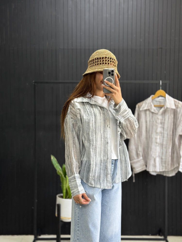شومیز حریر شیشه ای